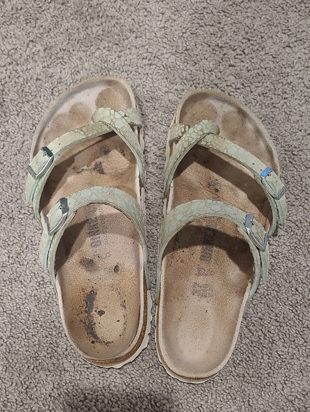 Birkenstock Mint Green Double Buckle Sandals